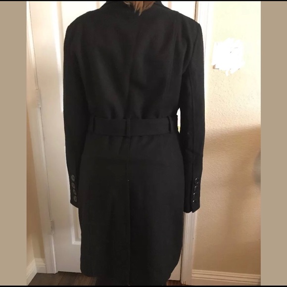 Guess Belted Peacoat Wool Blend Black XL - Picture 6 of 7