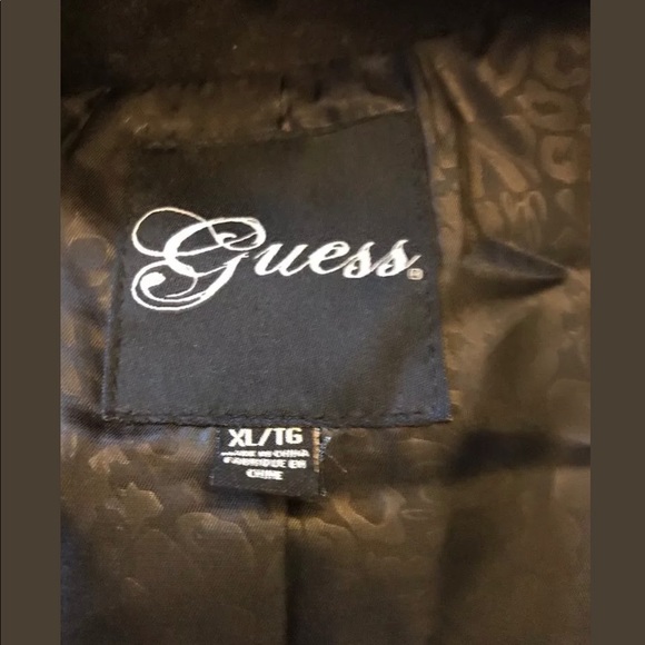 Guess Belted Peacoat Wool Blend Black XL - Picture 7 of 7