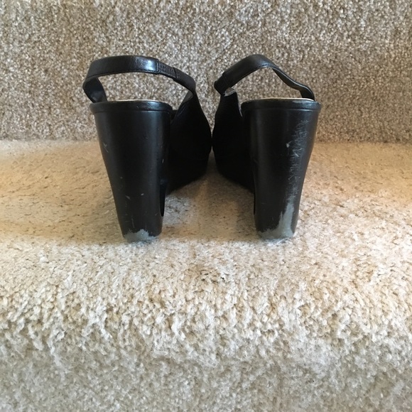 Nine West leather black open toe wedge - Picture 4 of 6