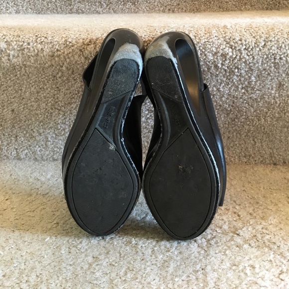 Nine West leather black open toe wedge - Picture 5 of 6