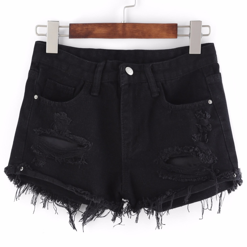 BRAND NEW Frayed Black Denim Shorts