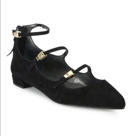 stuart weitzman suede flats