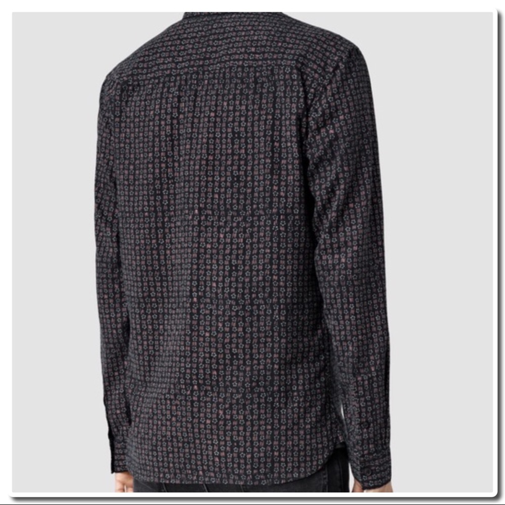 ALL SAINTS Indiola LS Shirt in Ink Navy - Picture 3 of 6