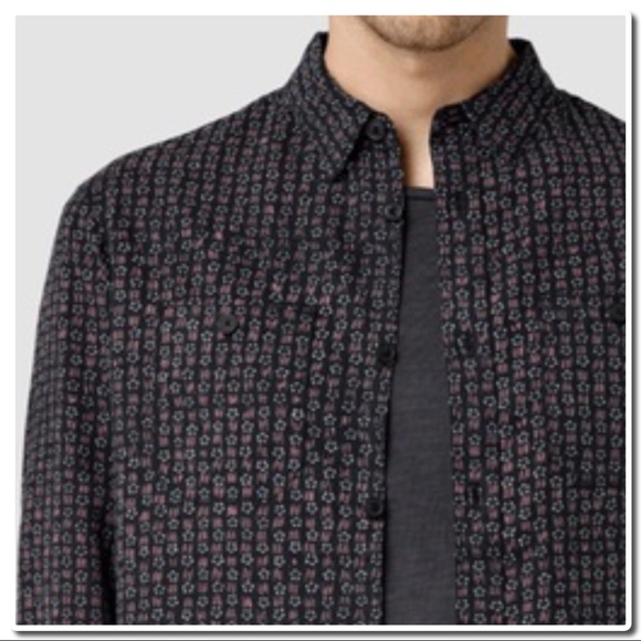 ALL SAINTS Indiola LS Shirt in Ink Navy - Picture 5 of 6