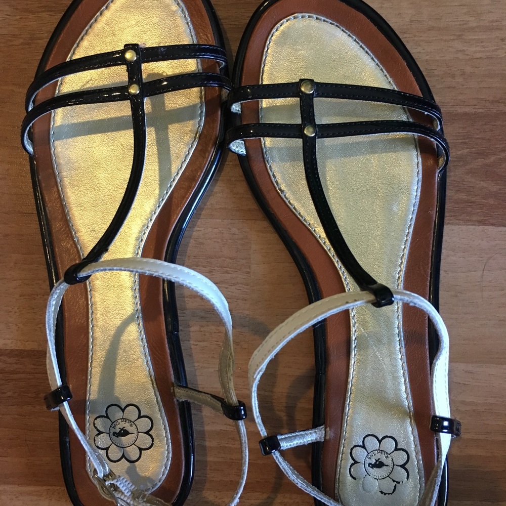 Black and Gold Sandals