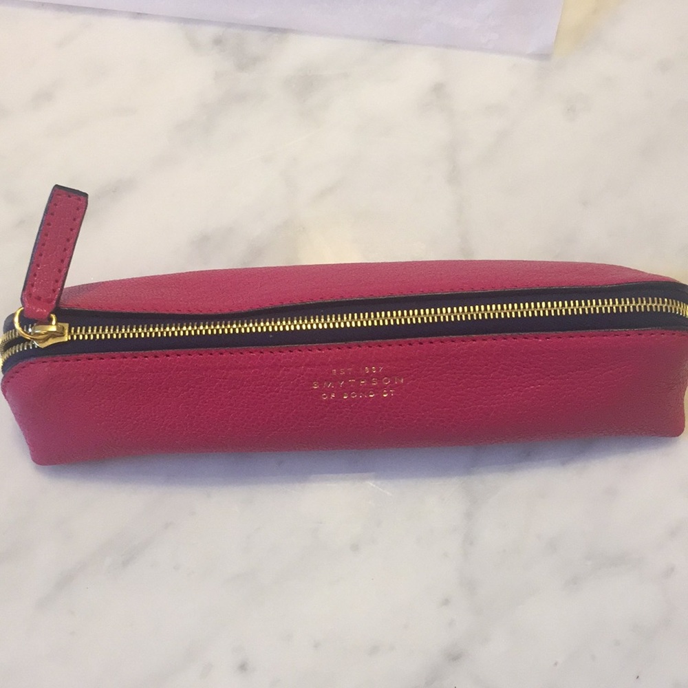 Smythson of Bond Street Pink Pencil Case