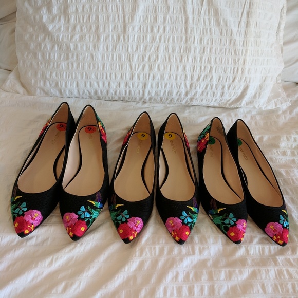 Nine West Shoes - *LEAVING TODAY* SZ 8 NWT Embroidered Black Flats