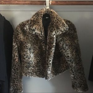 Mink Pink faux fur leopard jacket