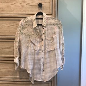 Free People gauze button down