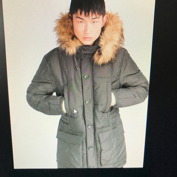 Navy Blue Zara Man Quilted Parka -NWTs - Picture 5 of 8