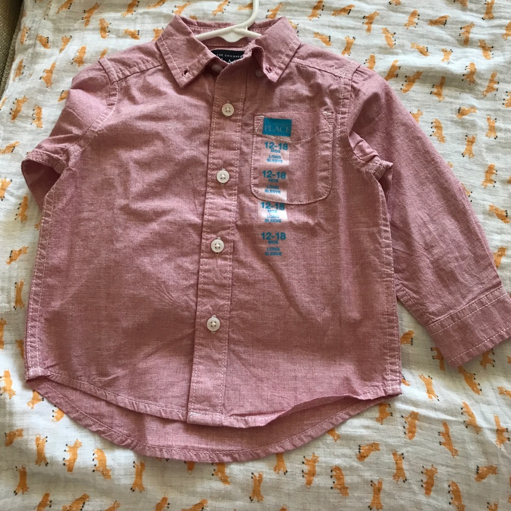 Red button down