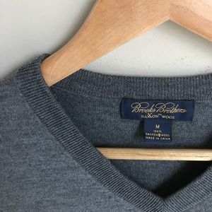 Brooks Brothers Saxxon Wool V-Neck Sweater Vest
