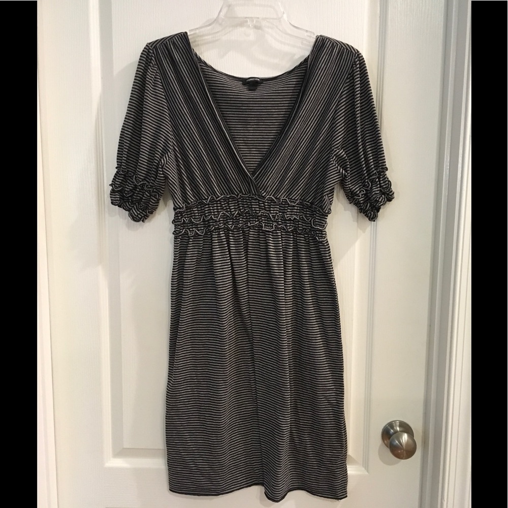 Black and grey striped MATERNITY dress