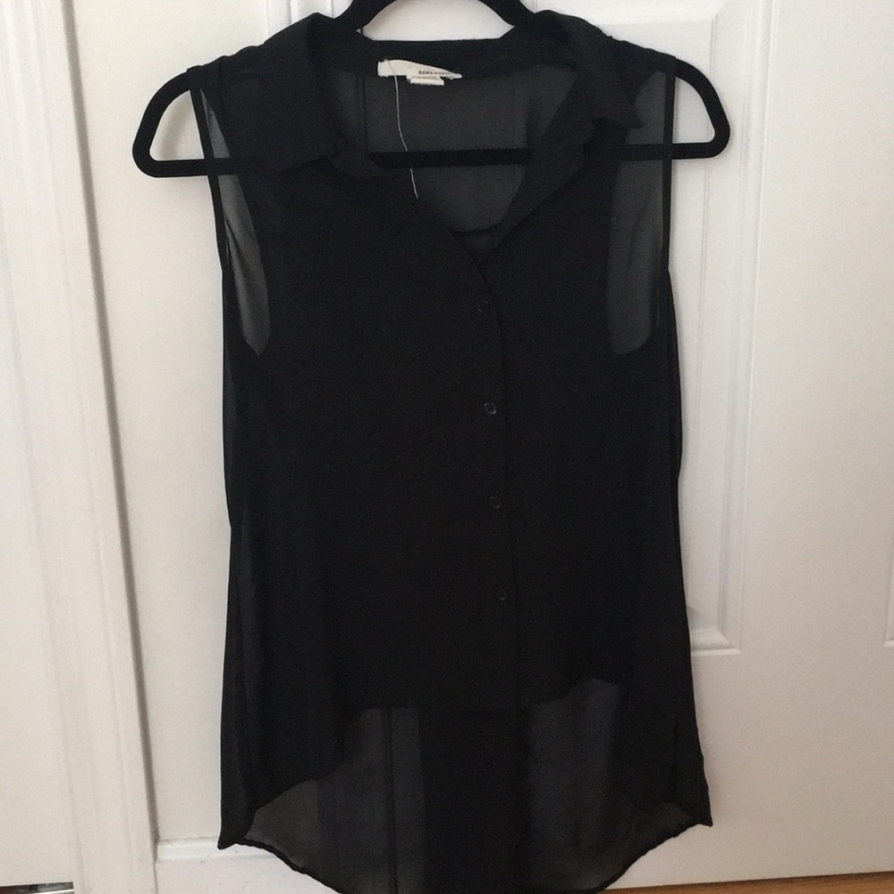 Sheer black high low top