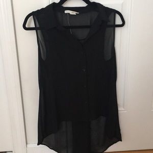 Sheer black high low top