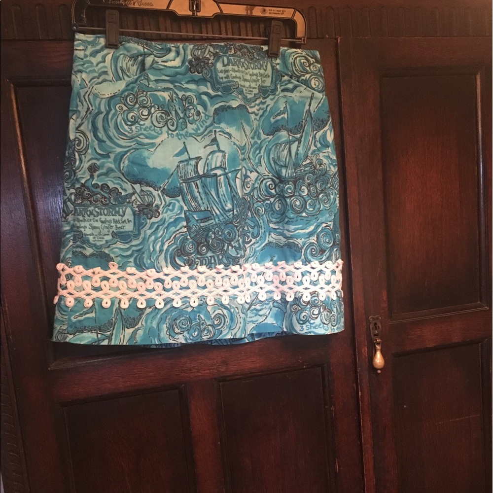 LILLY PULITZER Rare Dark N Stormy Skirt Size 4