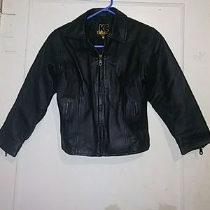KC Collections Black Leather Jacket