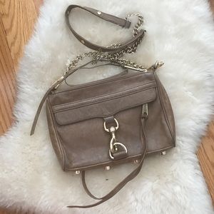 Rebecca Minkoff Mini Mac Crossbody in Taupe