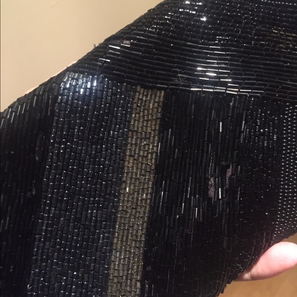 Metallic beaded sequin Ann Taylor clutch purse - Picture 3 of 7