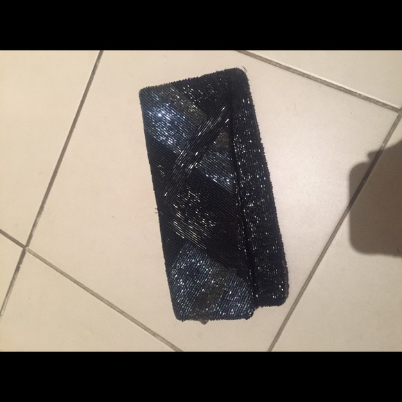 Metallic beaded sequin Ann Taylor clutch purse - Picture 5 of 7