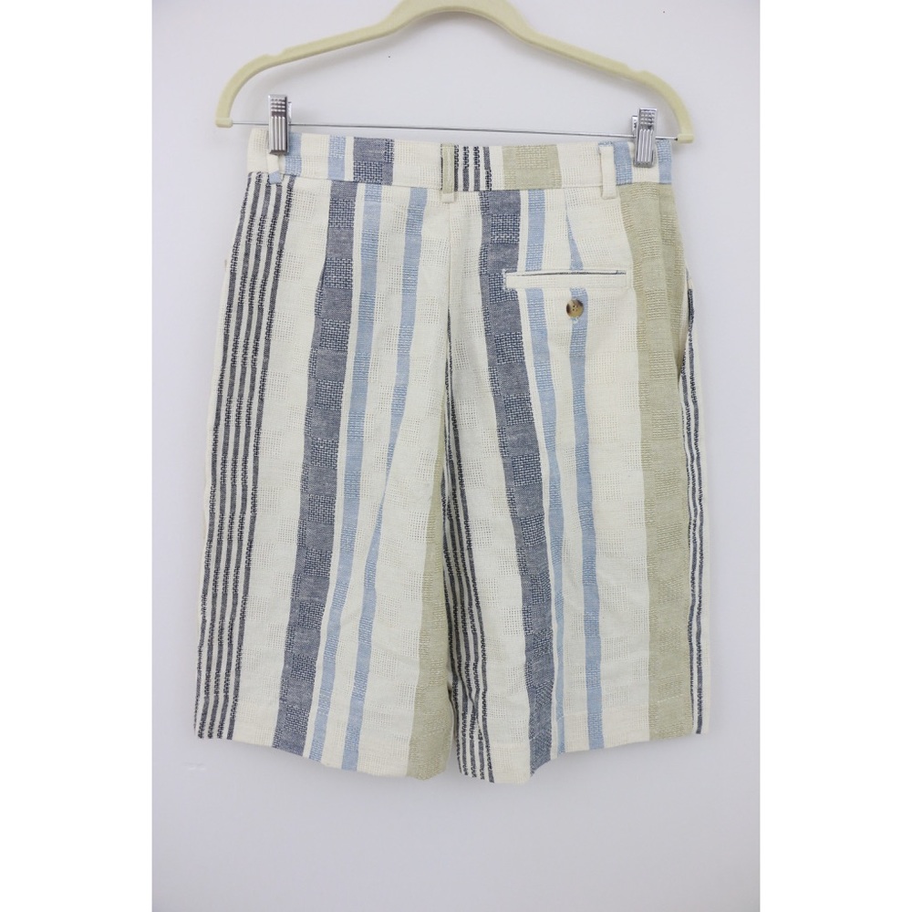 Vintage High Waist Striped Bermuda Shorts - Picture 5 of 6