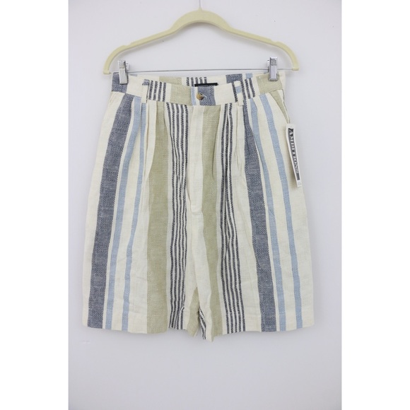 Vintage High Waist Striped Bermuda Shorts - Picture 2 of 6