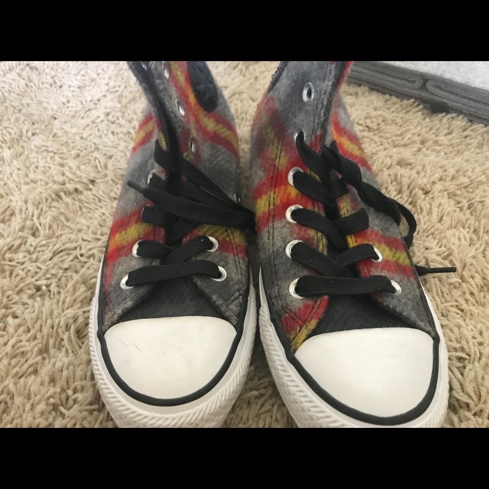 Converse Woolrich plaid high tops