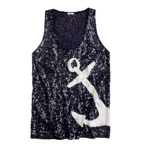J.Crew sequin anchor tank top
