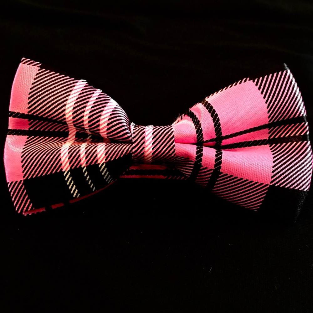 Pink/Black Plaid Bow Ties