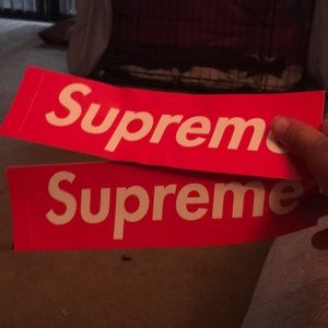 Two supreme box logo stickers
