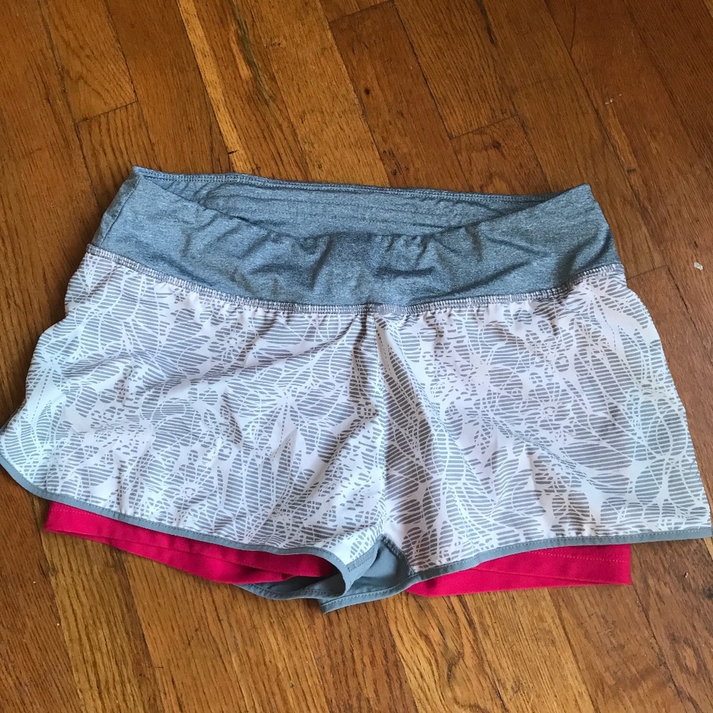 Pink and Grey Running Spandex Shorts