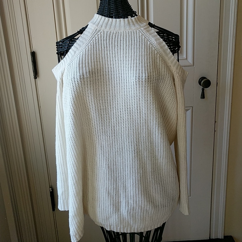 She + Sky cold shoulder sweater