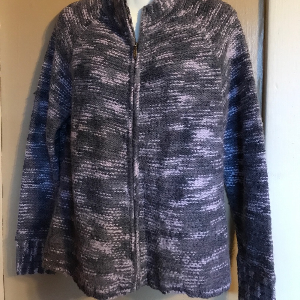 Eddie Bauer blended purple zip up sweater Large