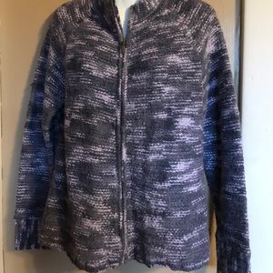 Eddie Bauer blended purple zip up sweater Large