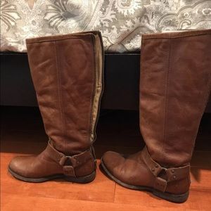 Frye Phillip harness tall boots cognac 7.5