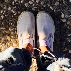 White slip-on vans