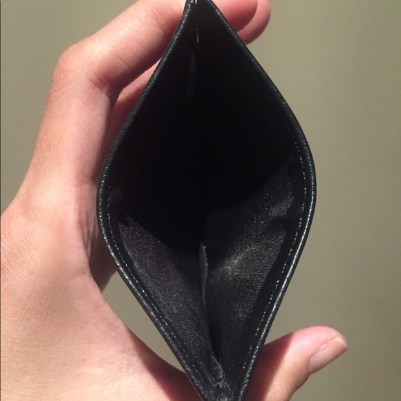 AlpineSwiss black leather wallet card holder - Picture 2 of 3