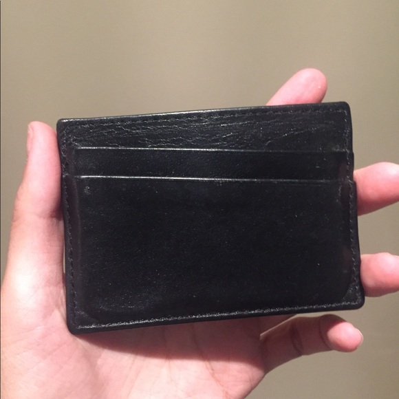 AlpineSwiss black leather wallet card holder - Picture 3 of 3