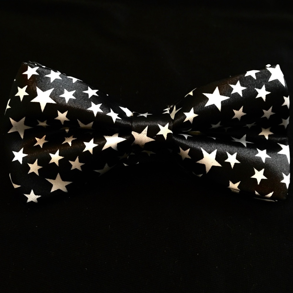 Black w/ White Stars Bow Ties