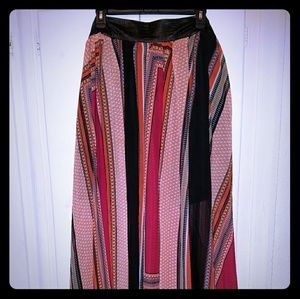 Multi colored sheer maxi skirt