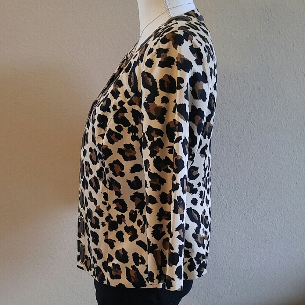 David Brooks Open Leopard Print Jacket - image 3