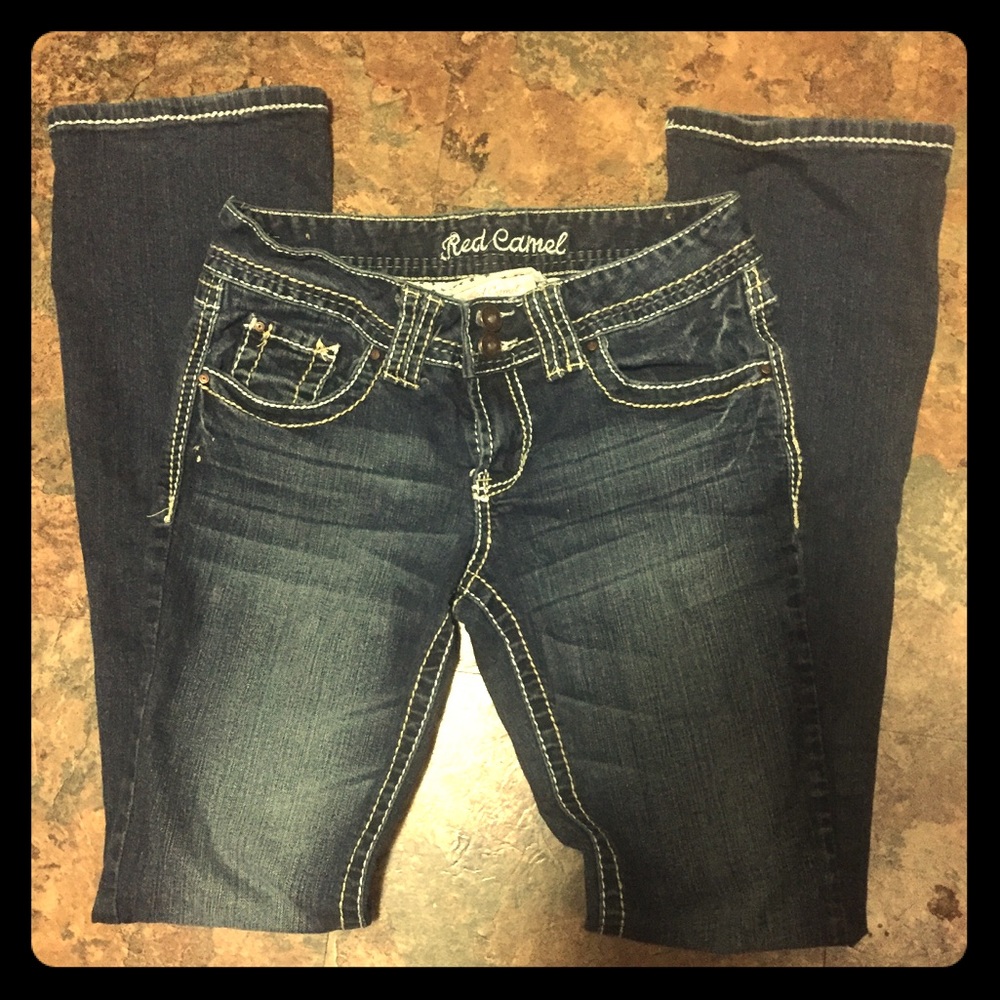 Red camel jeans