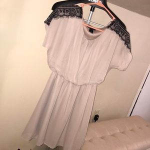 Nude and black dress