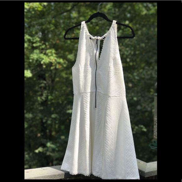 FREE PEOPLE White Cotton-blend Dress, Size 12 - Picture 2 of 4