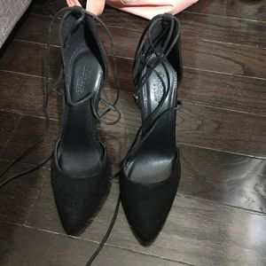 Black lace up heels