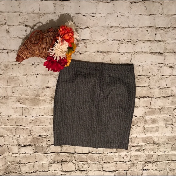 🍷❤️Ann Taylor Loft Grey Print Skirt - Picture 1 of 7