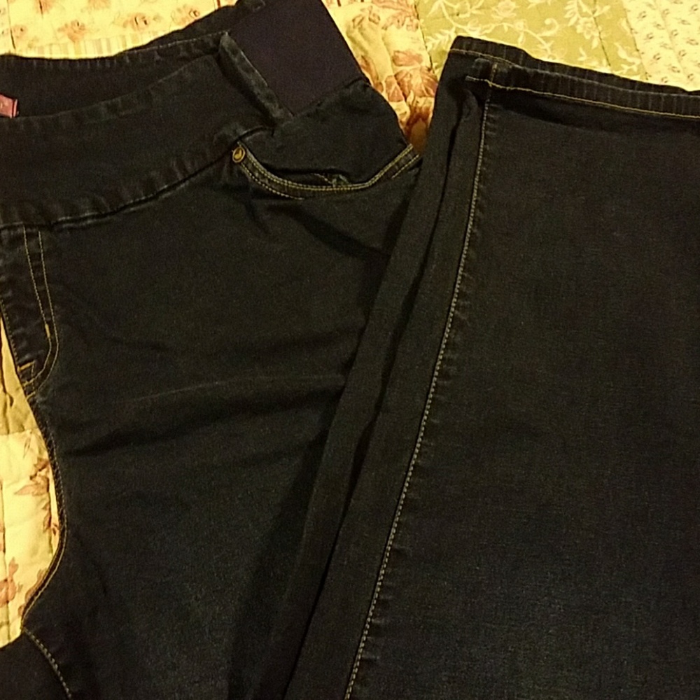 Woman within wide banded straight leg jeans