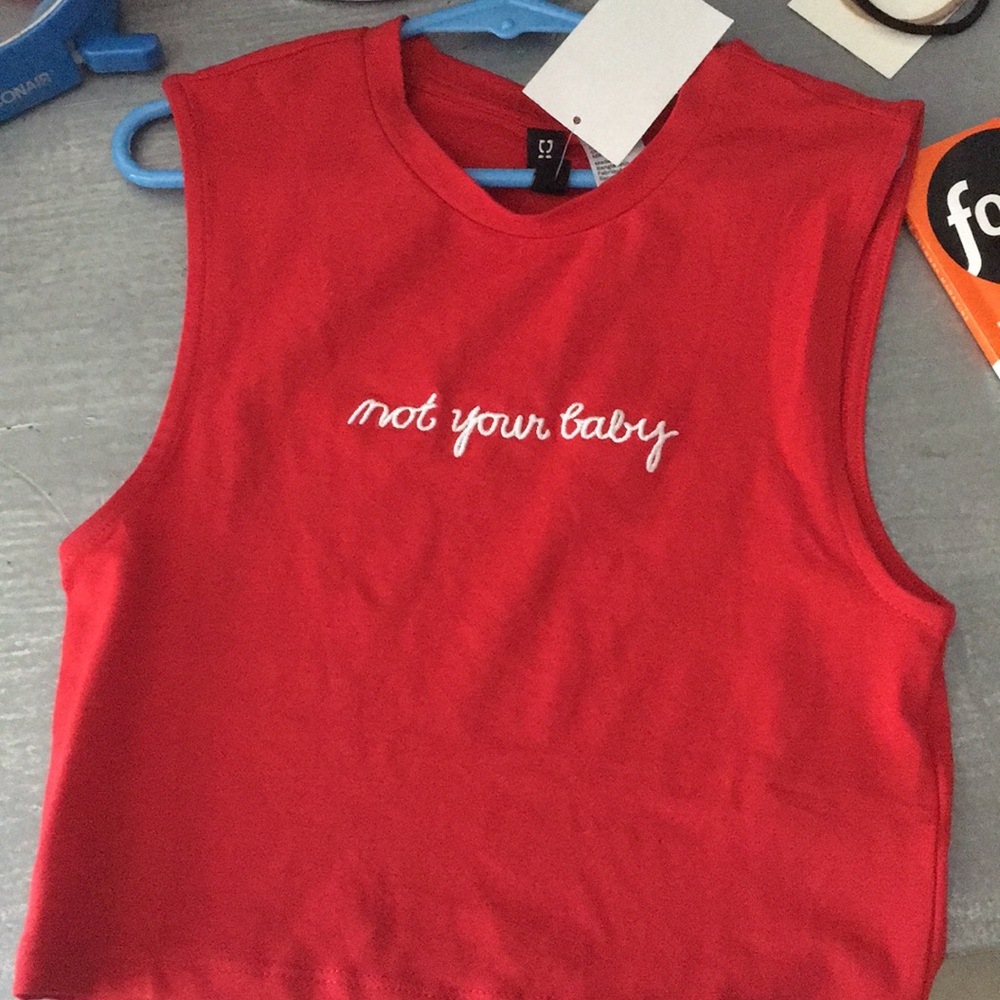 red crop top from H&M that I've never worn
