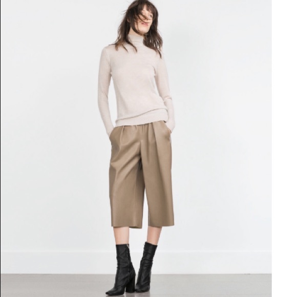 Zara Pants - Faux leather culottes.