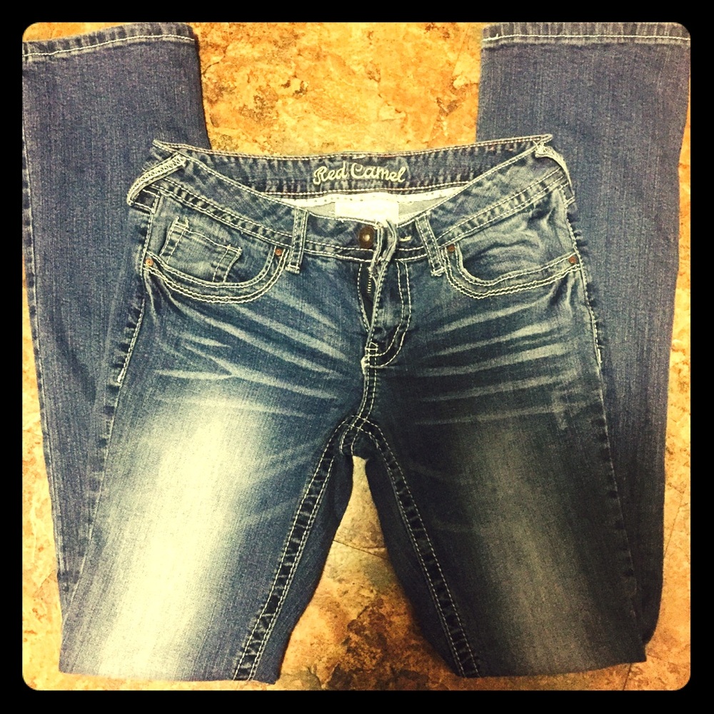 Red camel jeans